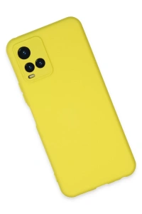 Vivo Y21S Kılıf Nano içi Kadife Silikon - Sarı
