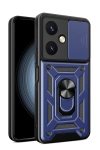 Vivo Y27 Kılıf Pars Lens Yüzüklü Silikon - Lacivert