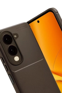 Vivo Y29S Auto Focus Karbon Kapak - Kahverengi