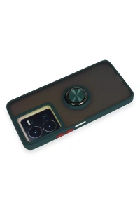 Vivo Y36 Kılıf Montreal Yüzüklü Silikon Kapak - Yeşil