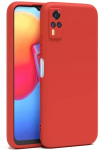 Vivo Y53S Kılıf Nano içi Kadife Silikon - Kırmızı