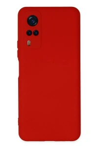 Vivo Y53S Kılıf Nano içi Kadife Silikon - Kırmızı