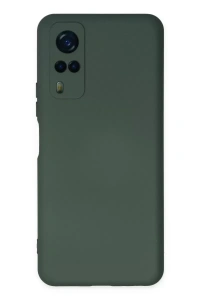 Vivo Y53S Kılıf Nano içi Kadife Silikon - Koyu Yeşil