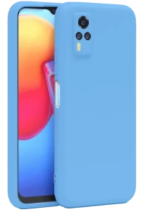 Vivo Y53S Kılıf Nano içi Kadife Silikon - Mavi