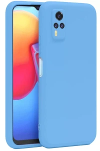 Vivo Y53S Kılıf Nano içi Kadife Silikon - Mavi