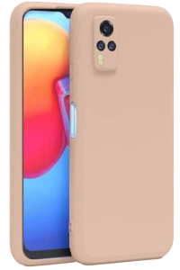 Vivo Y53S Kılıf Nano içi Kadife Silikon - Pudra