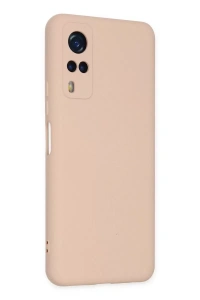 Vivo Y53S Kılıf Nano içi Kadife Silikon - Pudra