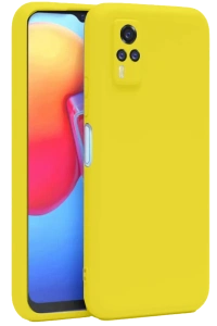 Vivo Y53S Kılıf Nano içi Kadife Silikon - Sarı