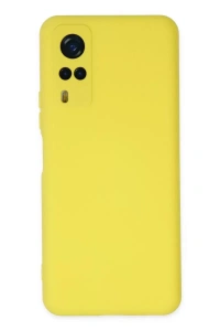 Vivo Y53S Kılıf Nano içi Kadife Silikon - Sarı
