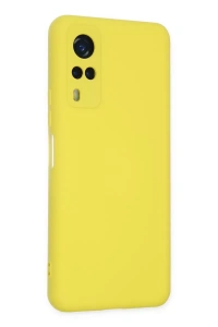 Vivo Y53S Kılıf Nano içi Kadife Silikon - Sarı