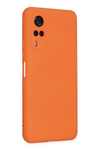 Vivo Y53S Kılıf Nano içi Kadife Silikon - Turuncu