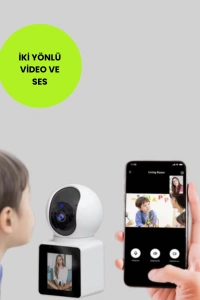 WiFi İç Mekan Kamera 2K Gece Görüşlü Çift Yönlü Görüntü Konuşma Destekli