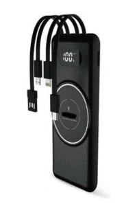 Wireless Powerbank 10000 Mah LED Ekranlı Dahili Kablolu Hızlı Şarj
