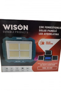 Wıson WS-5585 Çok Fonksiyonlu 3 Solar Panelli 400W Spot Aydınlatma