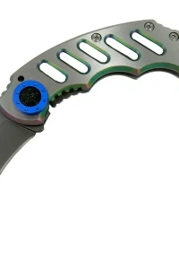 X05BL Gümüş Karambit 17 cm - Metal Saplı, Manuel