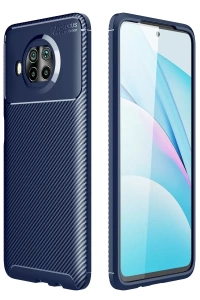 Xiaomi Mi 10T Lite Kılıf Auto Focus Karbon Kapak - Lacivert