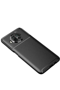 Xiaomi Mi 10T Lite Kılıf Auto Focus Karbon Kapak - Siyah