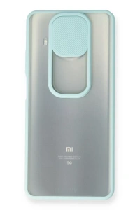 Xiaomi Mi 10T Lite Kılıf Palm Buzlu Kamera Sürgülü Silikon - Turkuaz