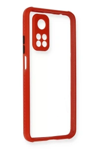 Xiaomi Mi 10T Pro Kılıf Miami Şeffaf Silikon - Kırmızı
