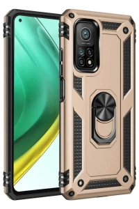 Xiaomi Mi 10T Pro Kılıf Sofya Yüzüklü Silikon Kapak - Gold