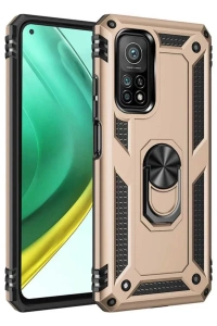 Xiaomi Mi 10T Pro Kılıf Sofya Yüzüklü Silikon Kapak - Gold