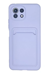 Xiaomi Mi 11 Kılıf Kelvin Kartvizitli Silikon - Lila