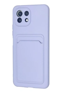 Xiaomi Mi 11 Kılıf Kelvin Kartvizitli Silikon - Lila