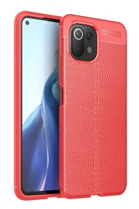 Xiaomi Mİ 11 Lite Kılıf Auto Focus Kapak - Kırmızı