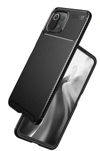 Xiaomi Mİ 11 Lite Kılıf Auto Focus Karbon Kapak - Siyah