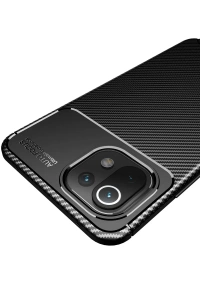 Xiaomi Mİ 11 Lite Kılıf Auto Focus Karbon Kapak - Siyah