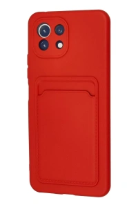 Xiaomi Mİ 11 Lite Kılıf Kelvin Kartvizitli Silikon - Kırmızı
