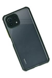 Xiaomi Mİ 11 Lite Kılıf Miami Şeffaf Silikon - Koyu Yeşil