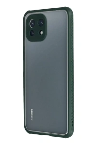 Xiaomi Mİ 11 Lite Kılıf Miami Şeffaf Silikon - Koyu Yeşil
