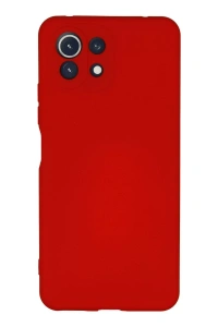 Xiaomi Mİ 11 Lite Kılıf Nano içi Kadife Silikon - Kırmızı