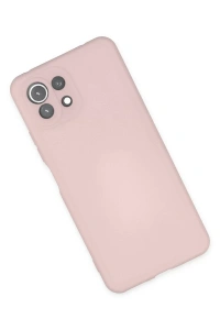 Xiaomi Mİ 11 Lite Kılıf Nano içi Kadife Silikon - Pudra