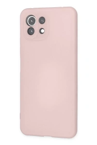 Xiaomi Mİ 11 Lite Kılıf Nano içi Kadife Silikon - Pudra