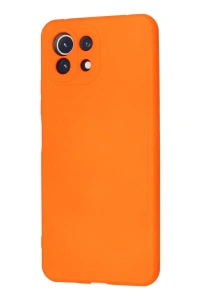 Xiaomi Mİ 11 Lite Kılıf Nano içi Kadife Silikon - Turuncu