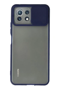 Xiaomi Mİ 11 Lite Kılıf Palm Buzlu Kamera Sürgülü Silikon - Lacivert