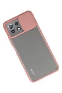 Xiaomi Mİ 11 Lite Kılıf Palm Buzlu Kamera Sürgülü Silikon - Pembe