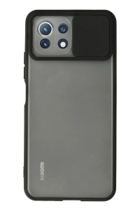 Xiaomi Mİ 11 Lite Kılıf Palm Buzlu Kamera Sürgülü Silikon - Siyah