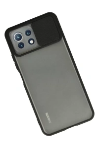 Xiaomi Mİ 11 Lite Kılıf Palm Buzlu Kamera Sürgülü Silikon - Siyah