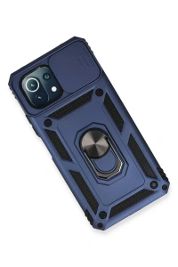 Xiaomi Mİ 11 Lite Kılıf Pars Lens Yüzüklü Silikon - Lacivert