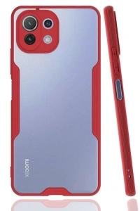 Xiaomi Mİ 11 Lite Kılıf Platin Silikon - Kırmızı