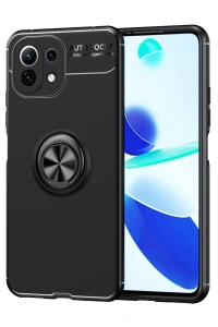 Xiaomi Mİ 11 Lite Kılıf Range Yüzüklü Silikon - Siyah