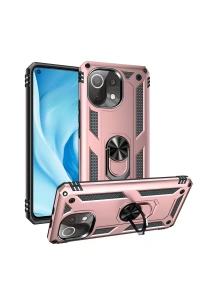 Xiaomi Mİ 11 Lite Kılıf Sofya Yüzüklü Silikon Kapak - Rose