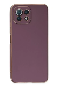 Xiaomi Mİ 11 Lite Kılıf Volet Silikon - Mor