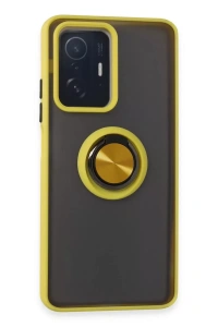 Xiaomi Mi 11T Pro Kılıf Montreal Yüzüklü Silikon Kapak - Sarı