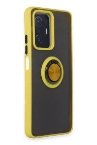 Xiaomi Mi 11T Pro Kılıf Montreal Yüzüklü Silikon Kapak - Sarı