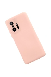 Xiaomi Mi 11T Pro Kılıf Nano içi Kadife Silikon - Pudra