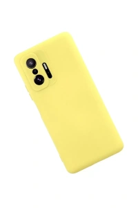 Xiaomi Mi 11T Pro Kılıf Nano içi Kadife Silikon - Sarı
